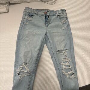 American Eagle Outfitters Light Blue Ripped Jeans